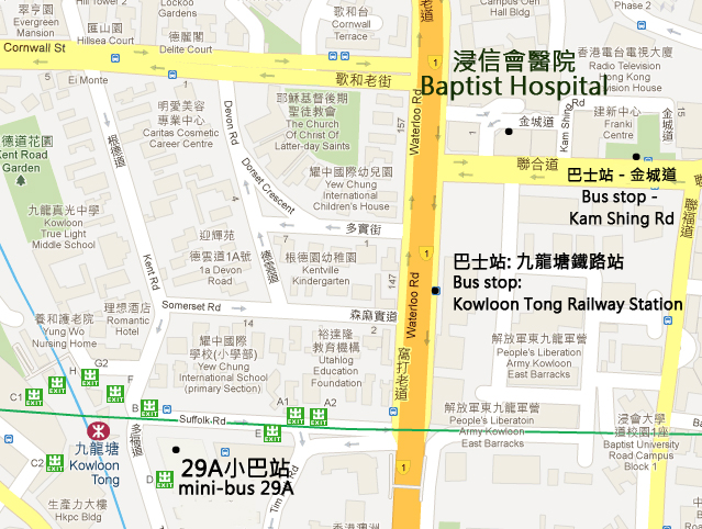 香港浸信會醫院地圖